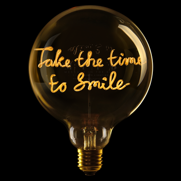 Take The Time To Smile Amber Glass