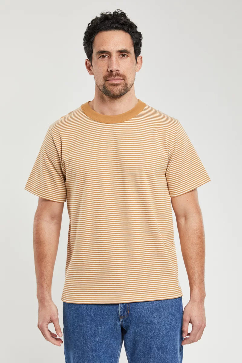 Heritage striped T-shirt - cotton Cajou/Nature