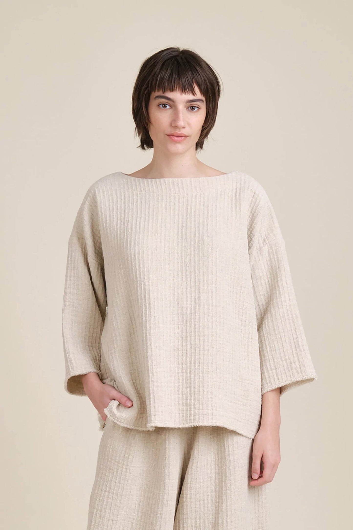 Boat Neck Top Natural