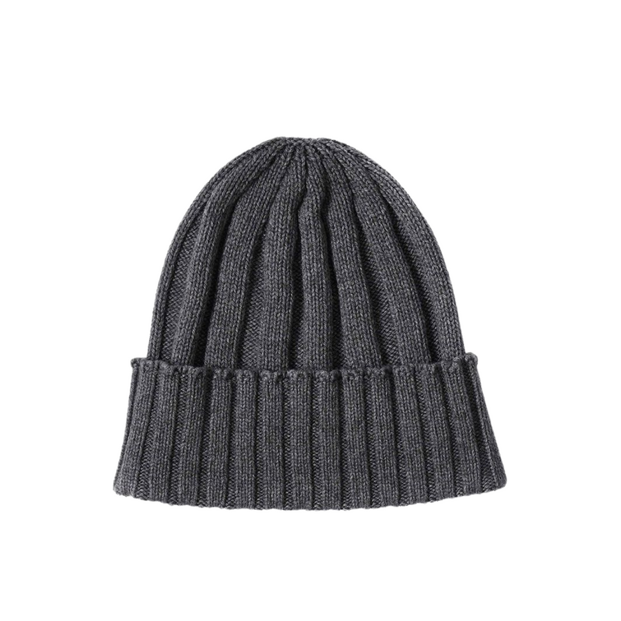Contrast Rib Beanie Wool Cotton/Hiw Charcoal OS