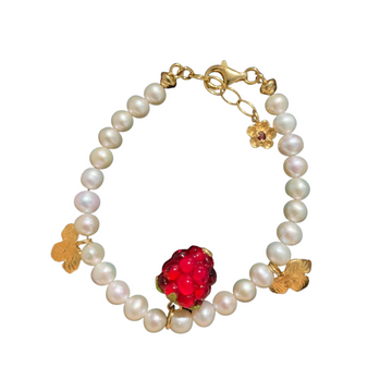 Bracelet Sweet Water Pearls SGP Glass Raspberry