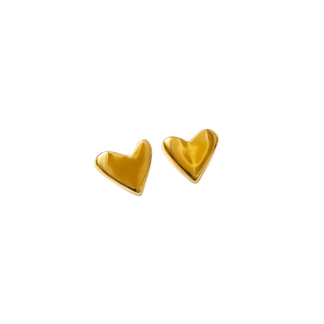 Heart Studs In Gold