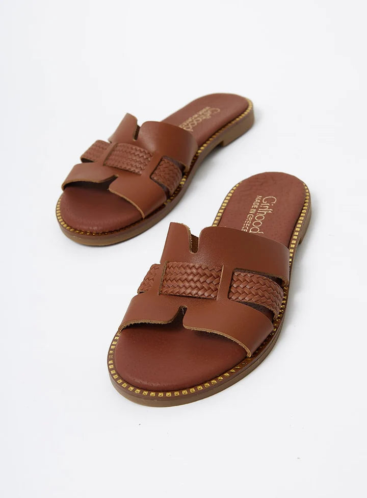 Mules femmes Andros Camel