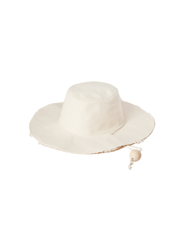 Clarke Canvas Beach Hat W/Cord Natural OS