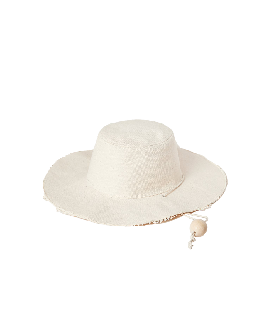 Clarke Canvas Beach Hat W/Cord Natural OS