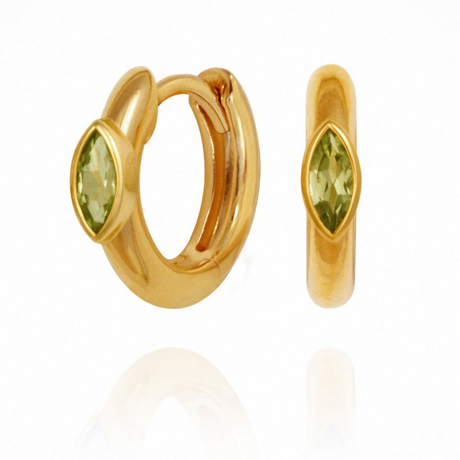 Chrysalis Earrings Peridot Gold