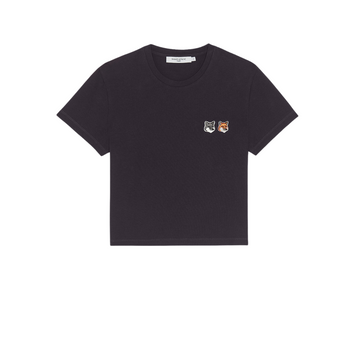 Double Fox Head Patch Cropped Tee-Shirt Anthracite (women)