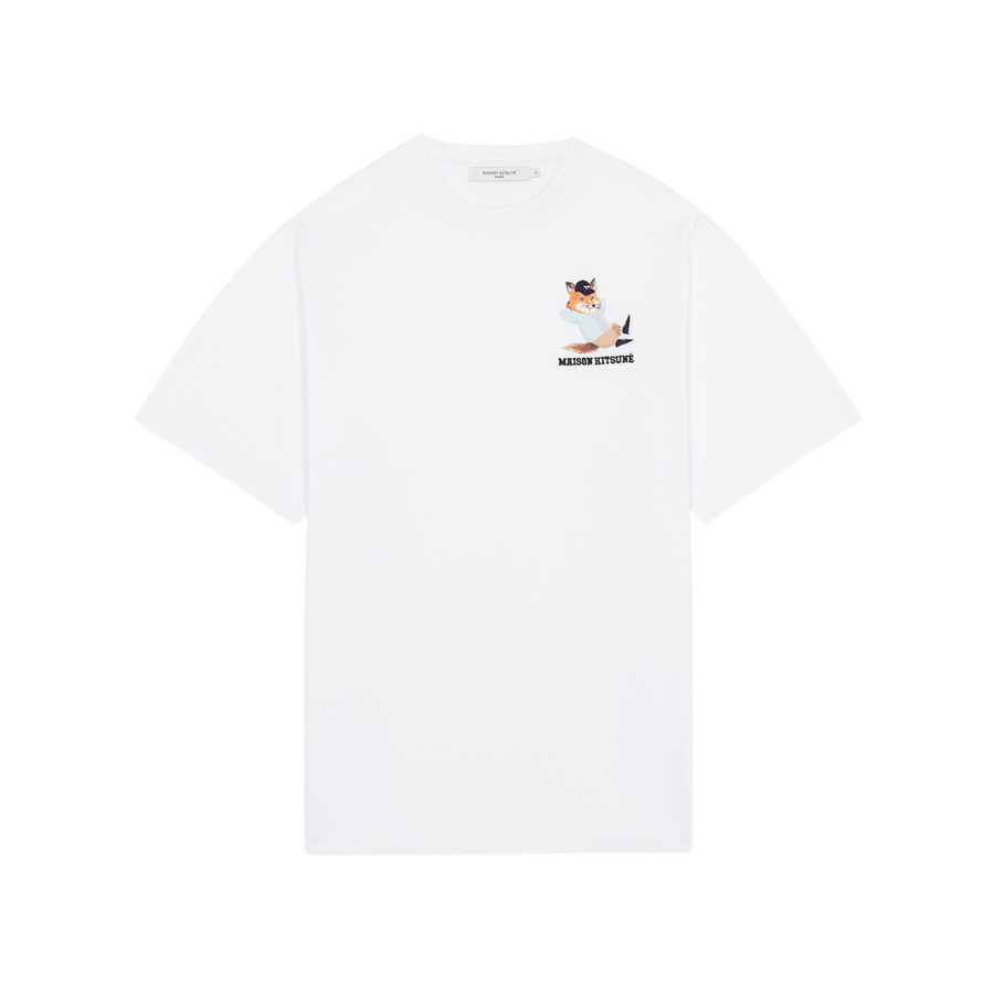 Small Dressed Fox Print Easy Tee-Shirt White (men)