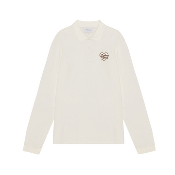Heart LS Polo Off-White