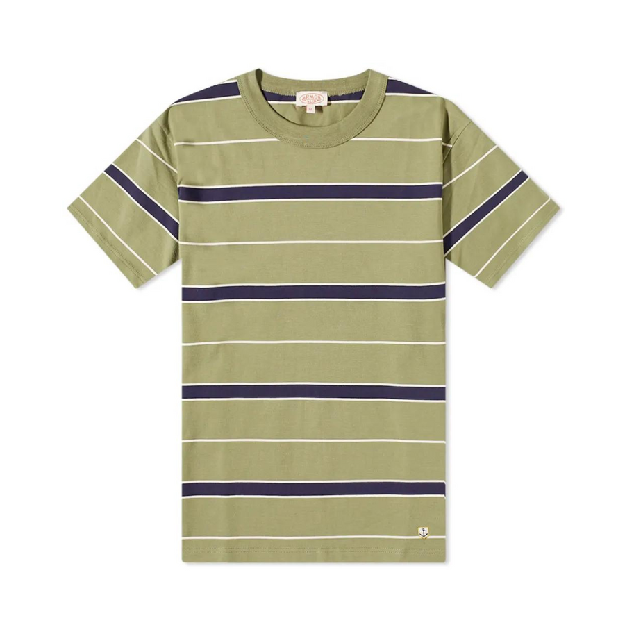 Heritage striped T-shirt - light cotton Military/Navire/Nature