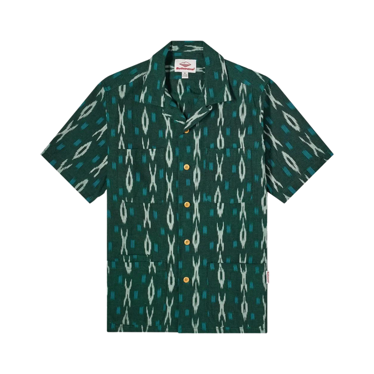 Five Pocket Island Shirt Green Ikat