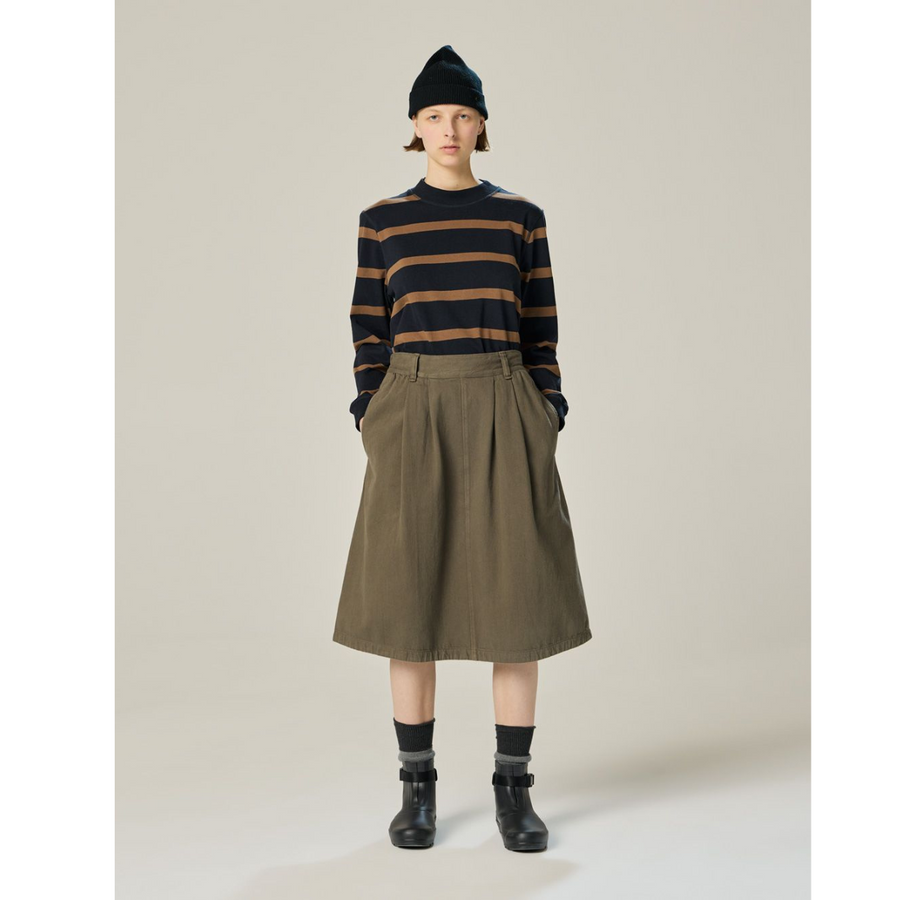 Pull On Scout Skirt Worn Cotton Drill Olive Leaf (women)