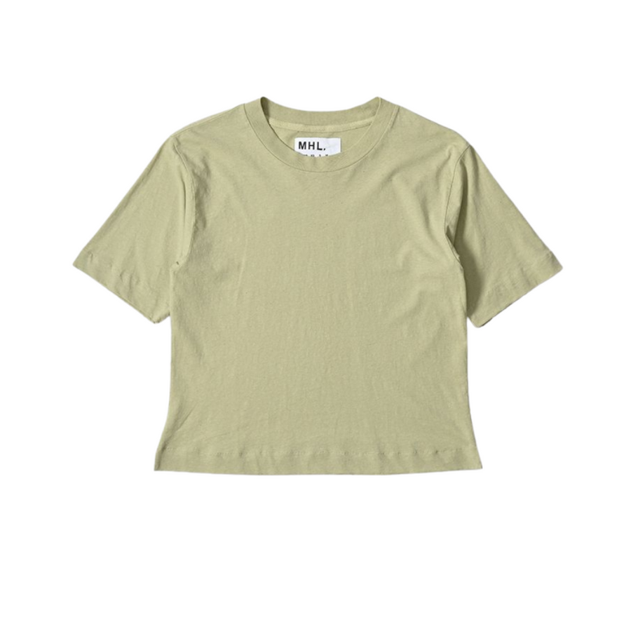 Simple T-Shirt Cotton Linen Jersey Light Green (women)