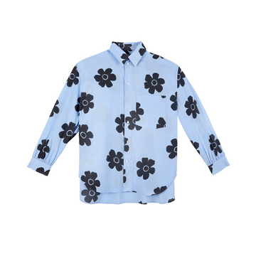 The Floral Shirt in Light Blue