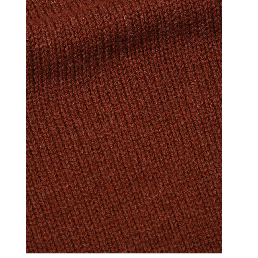 Wide Neck Sweater wool rust (women)