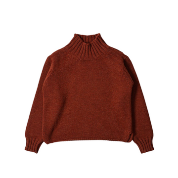 Wide Neck Sweater wool rust (women)