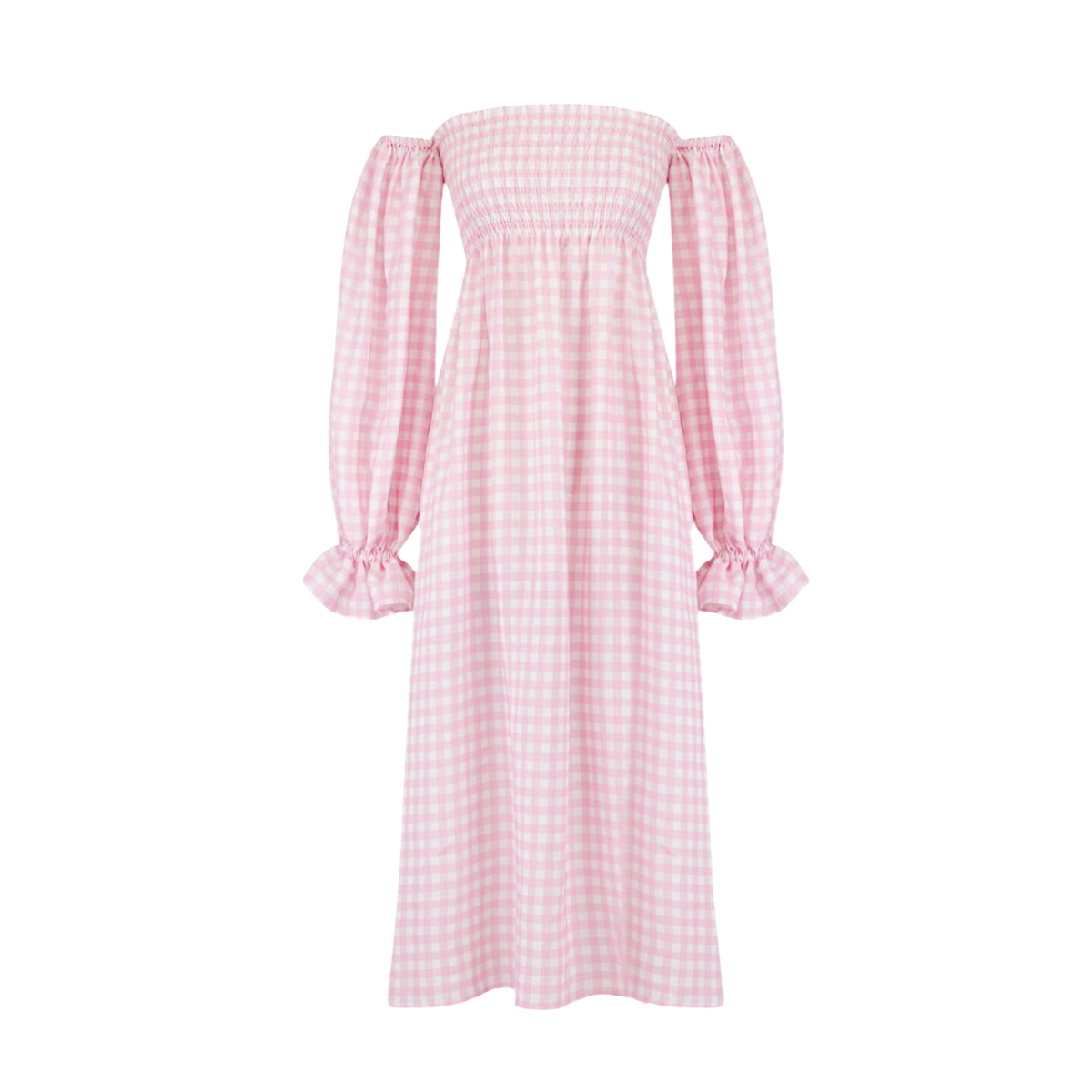 Atlanta Linen Dress in Pink Vichy