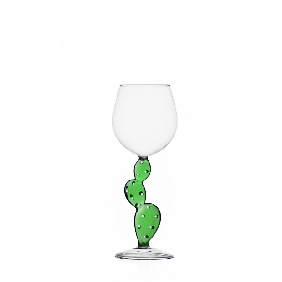 Desert Plant Wine Glass Cactus Green