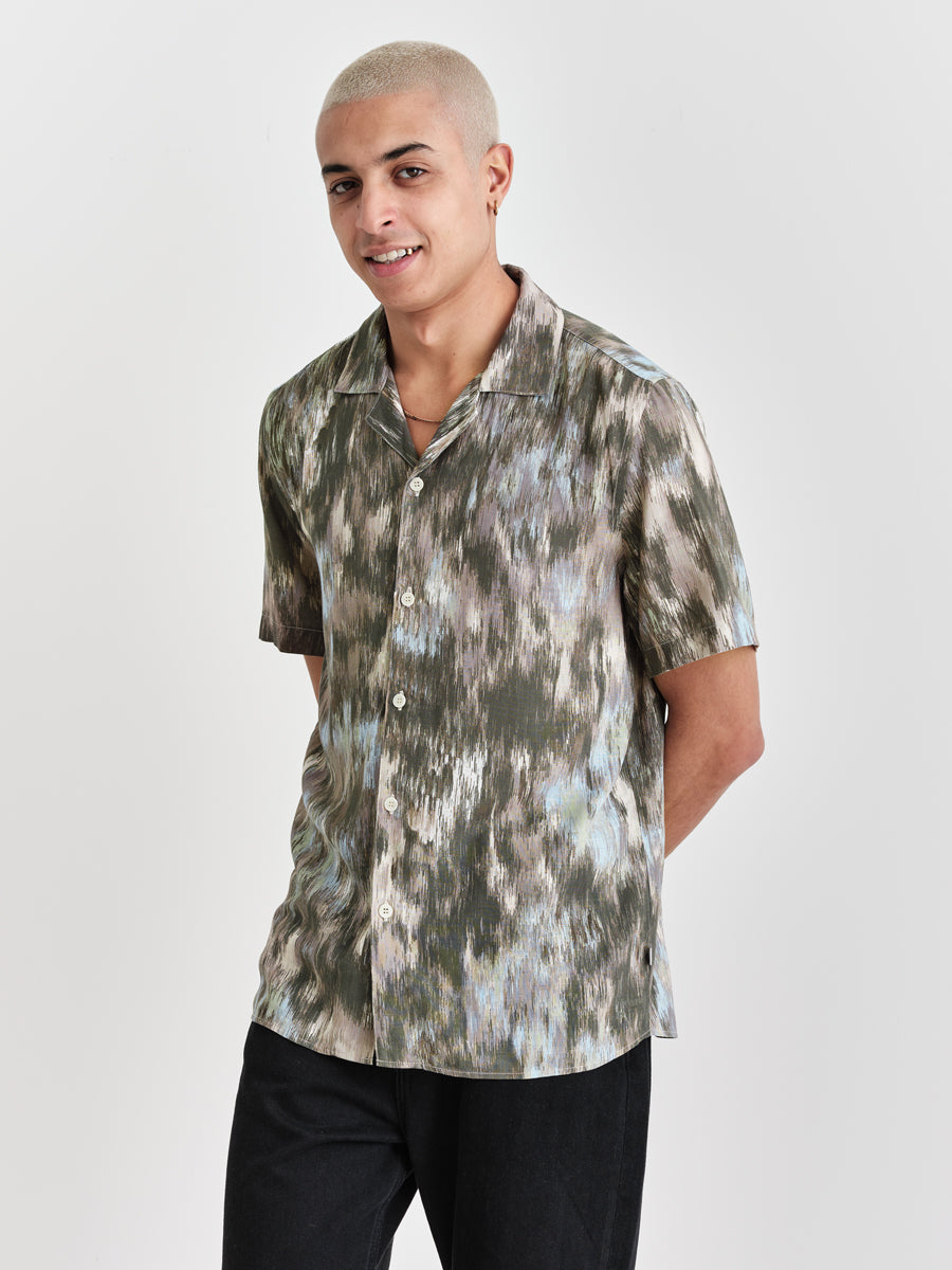Didcot Shirt Watercolour Floral Khaki Multi