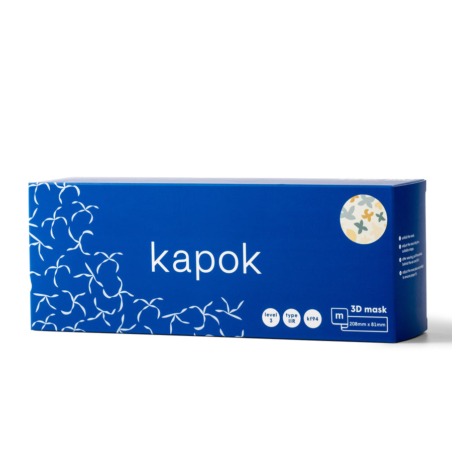 kapok 3D Mask - All Over Kapok Flowers