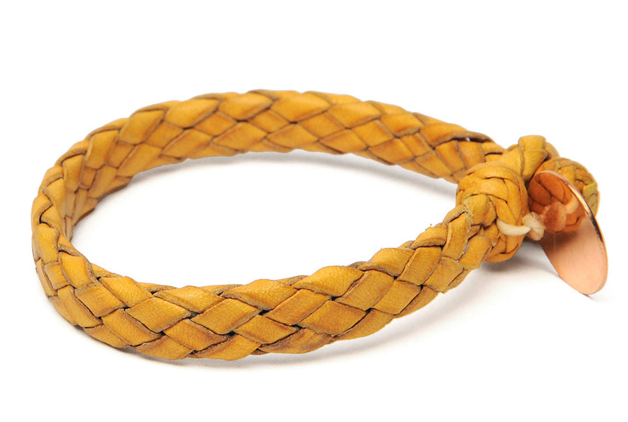 Wide Flat Weaved Bracelet Yellow 2