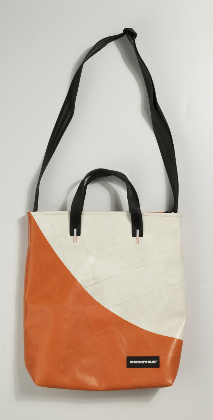F202 LELAND Tote Bag Small (Orange White)