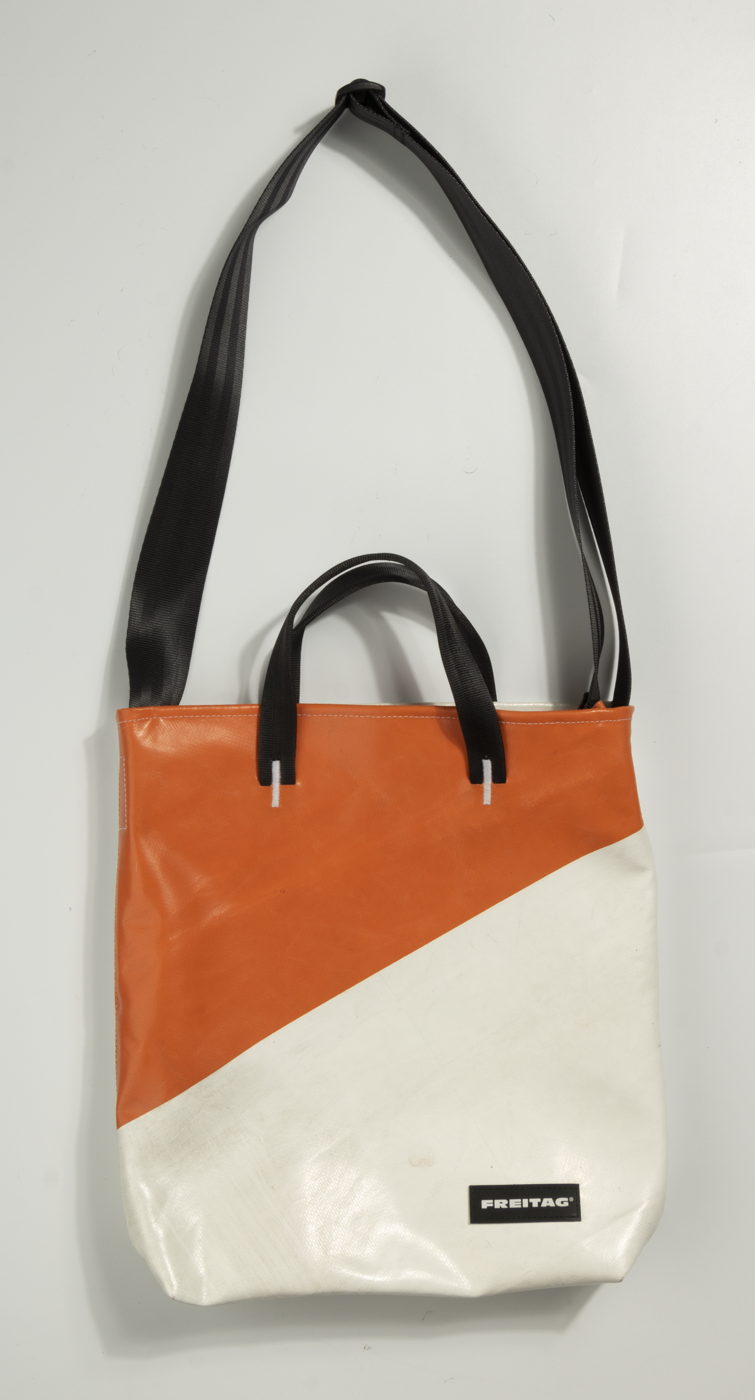 F202 LELAND Tote Bag Small (White Orange)