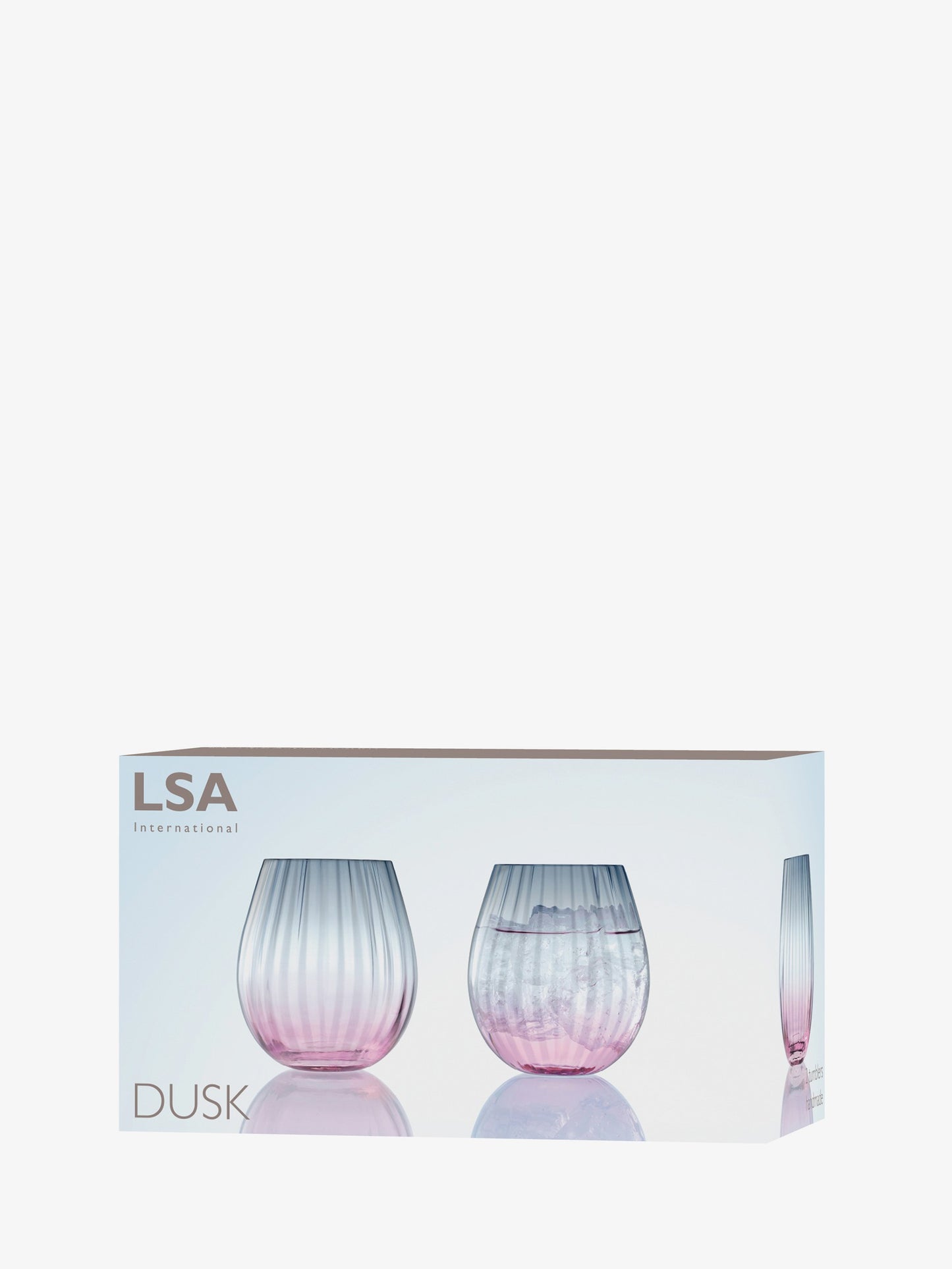 Dusk Tumbler 425ml Pink/Grey x 2