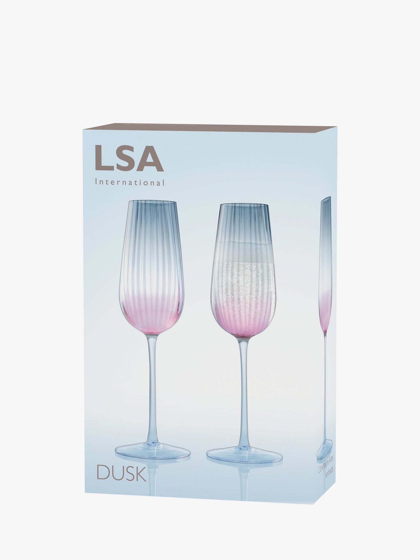 Dusk Champagne Flute 250ml Pink/Grey x 2