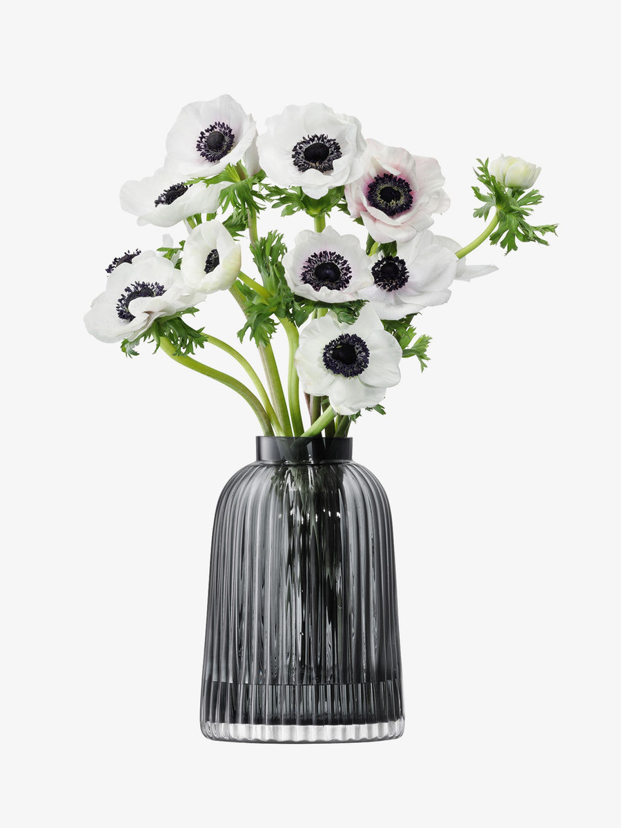 Pleat Vase H20cm Grey