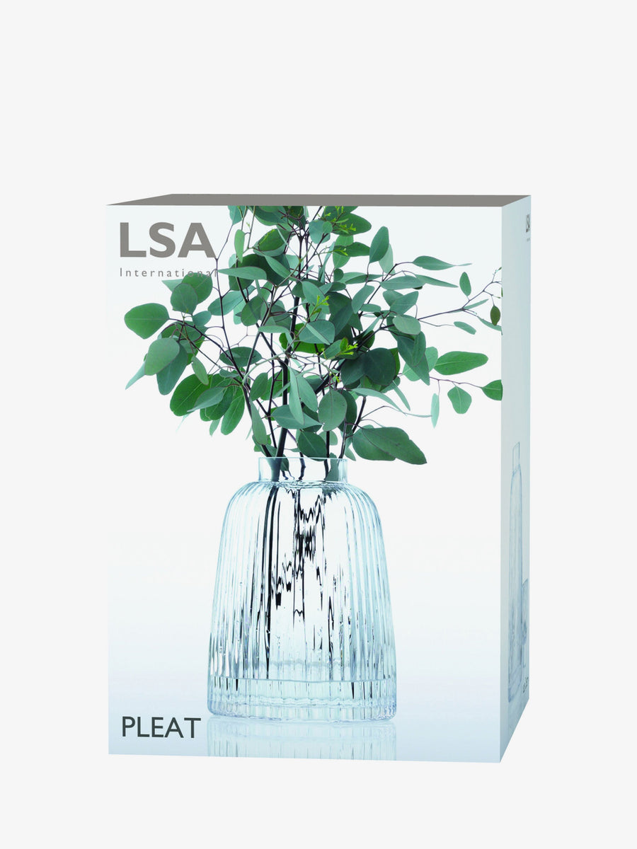 Pleat Vase H26cm Clear