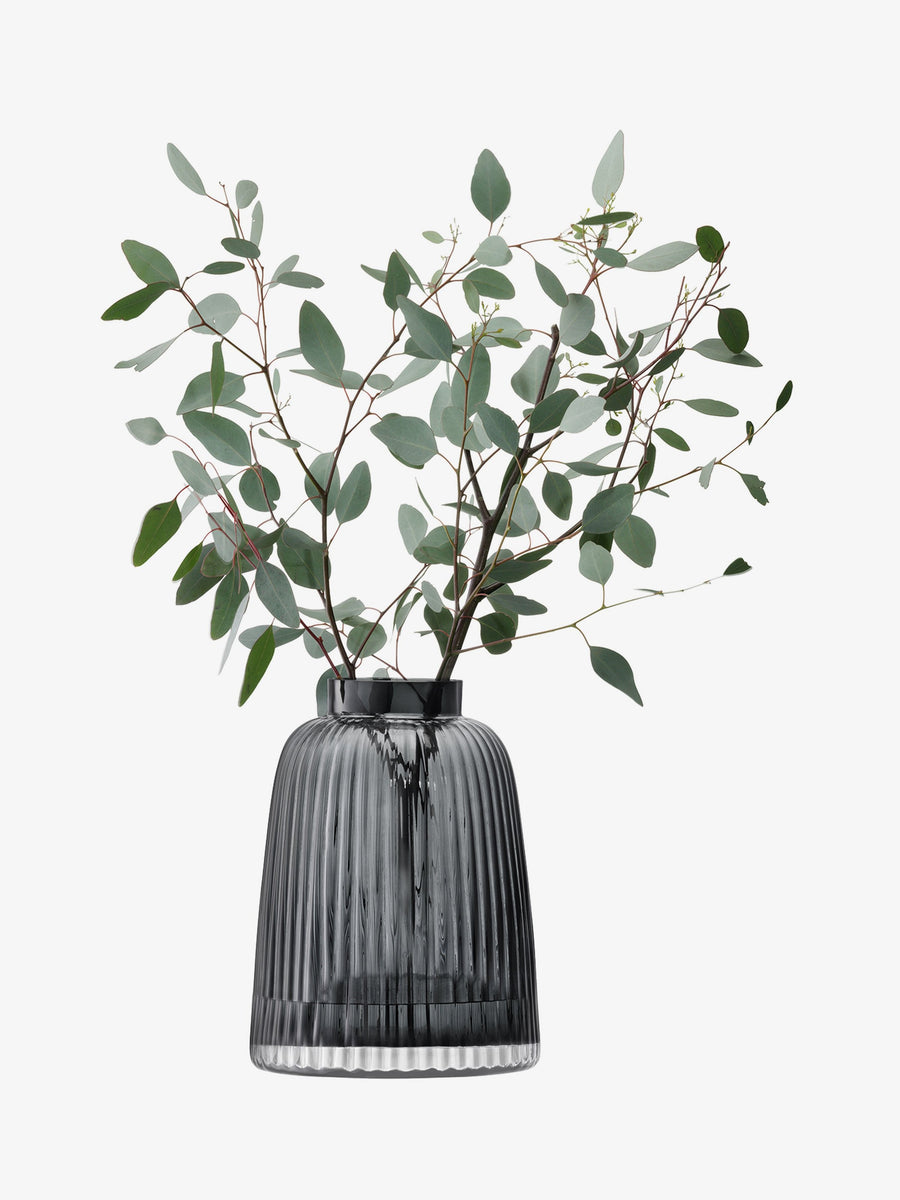Pleat Vase H26cm Grey