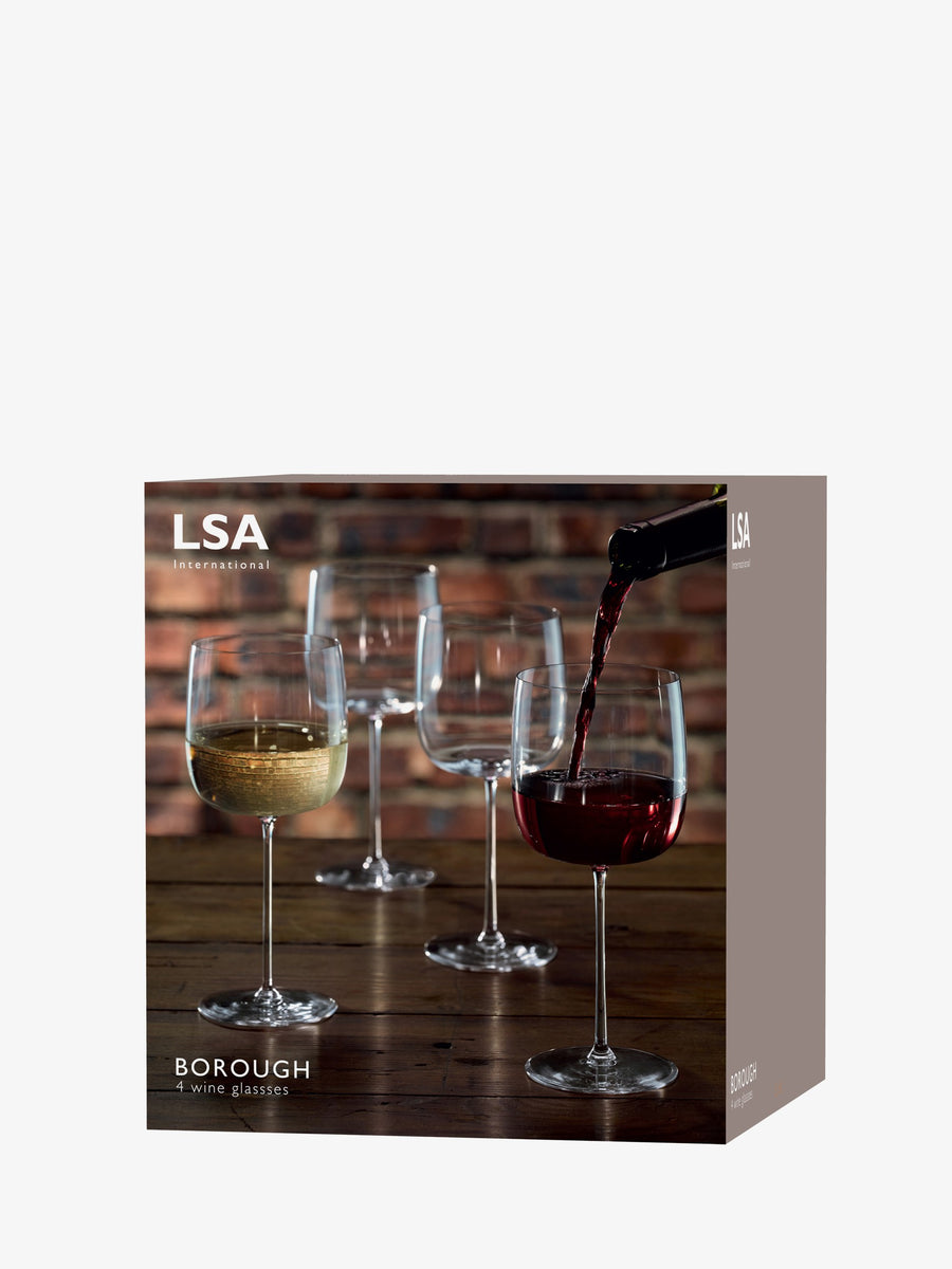 Borough Wine Glass 380ml Clear x 4
