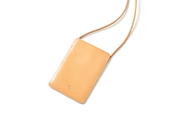 Vertical Card Holder In Cuoio Leather Lace Natural