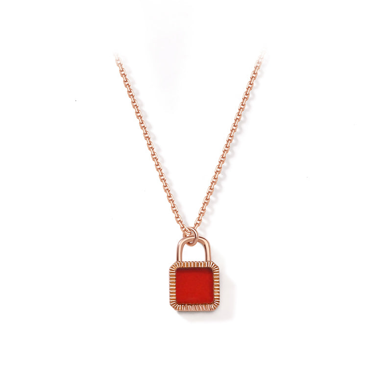 Unlock Necklace Red Agate 18K gold