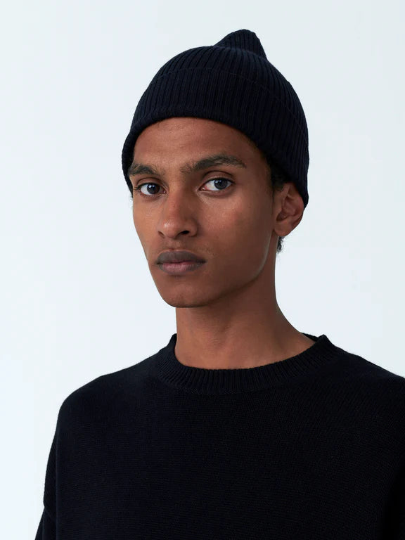 Seamless Knit Beanie Dark Navy OS