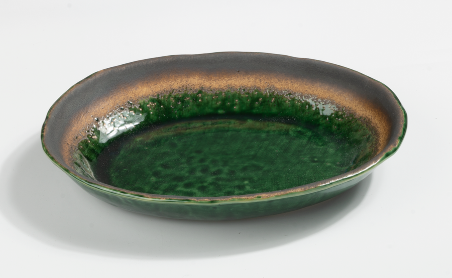 Green 28.8cm Oval Plate
