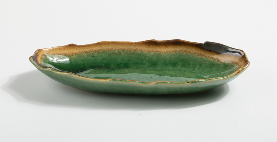 Green 32.9cm Boat Plate