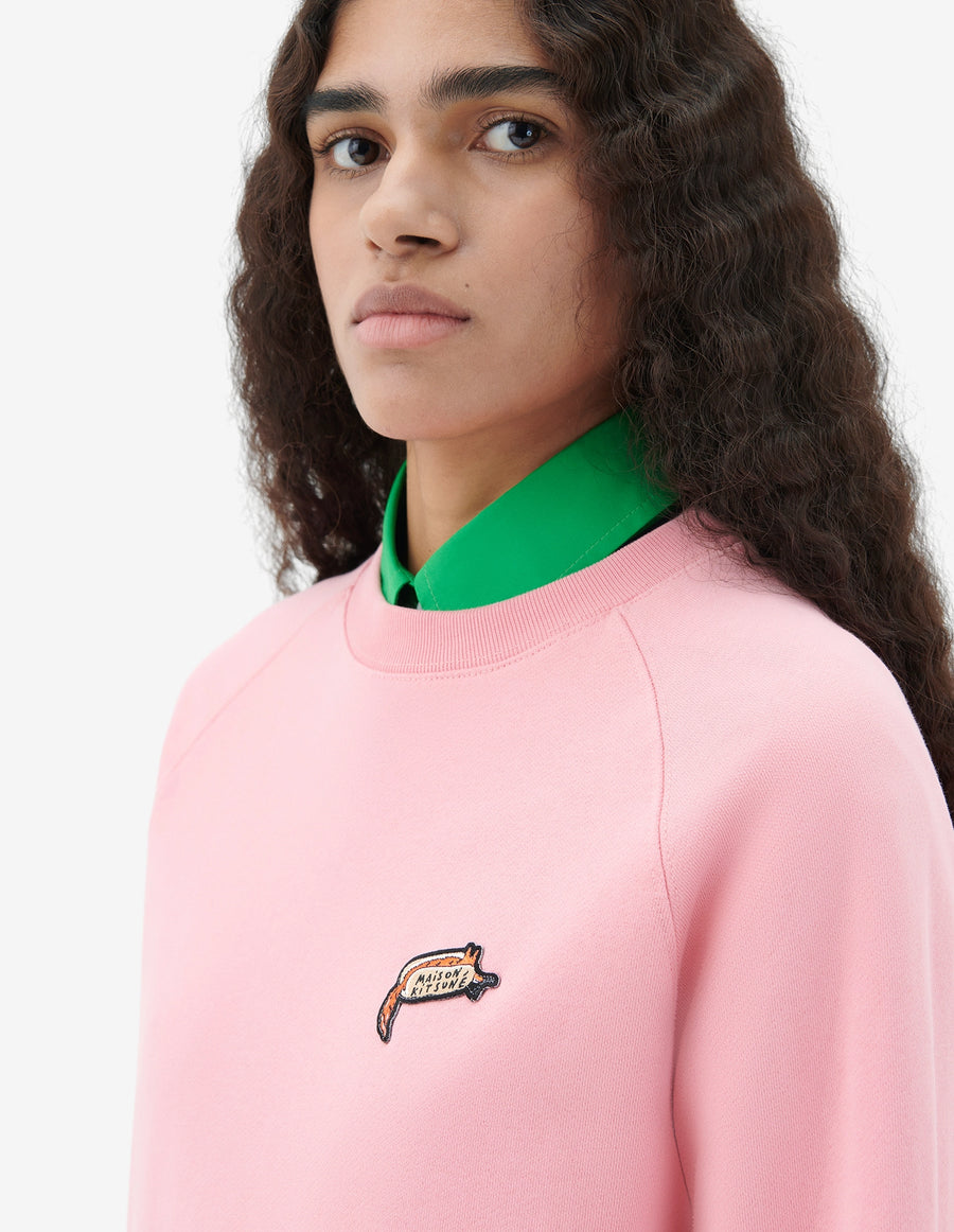 Oly Hot Dog Patch Vintage Sweatshirt Bubble Gum Pink (women)
