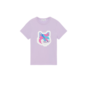 Pixel Fox Head Print Classic Tee-Shirt Lilac (Women)
