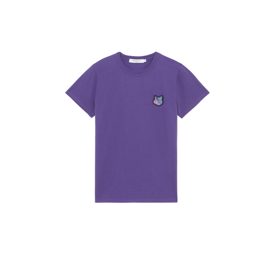Pixel Fox Head Patch Classic Tee-Shirt Purple