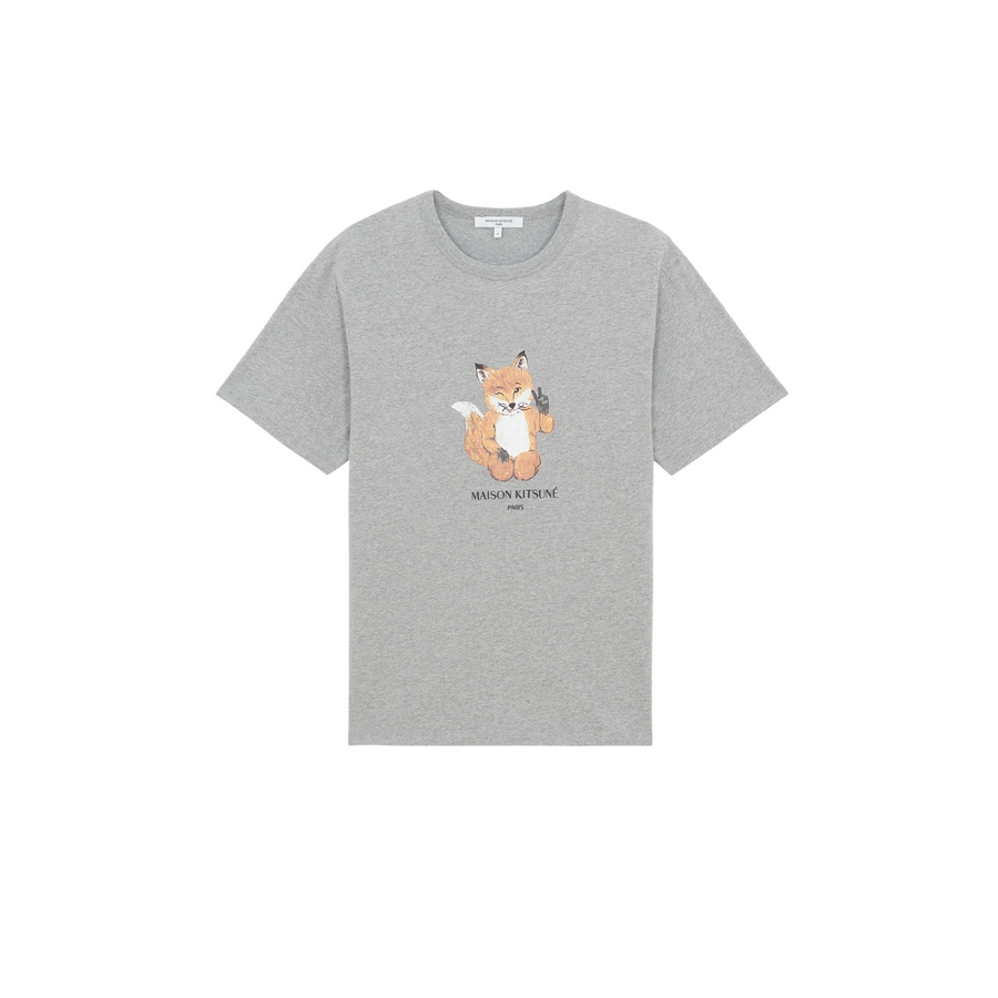 All Right Fox Print Classic Tee-Shirt Grey Melange (Men)