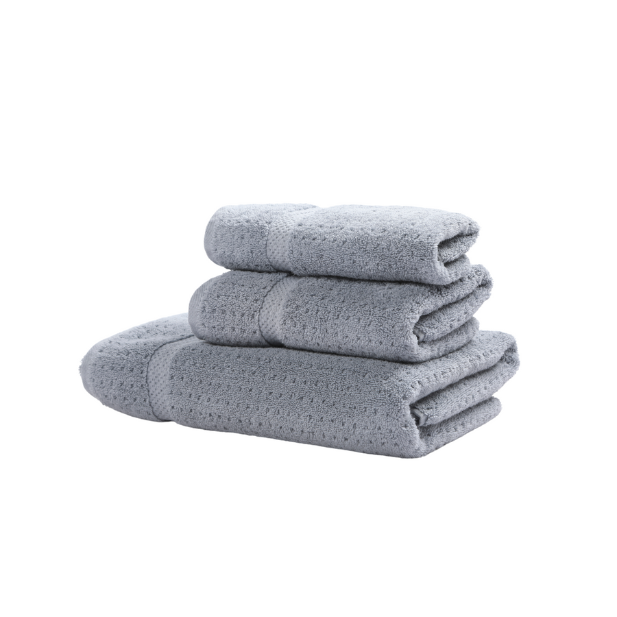 Lattice Organic Towel in Silver Grey (3 pcs bundle)