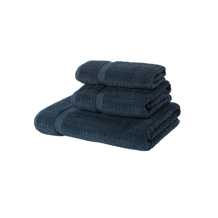 Lattice Organic Hand Towel in Navy (3 pcs bundle)