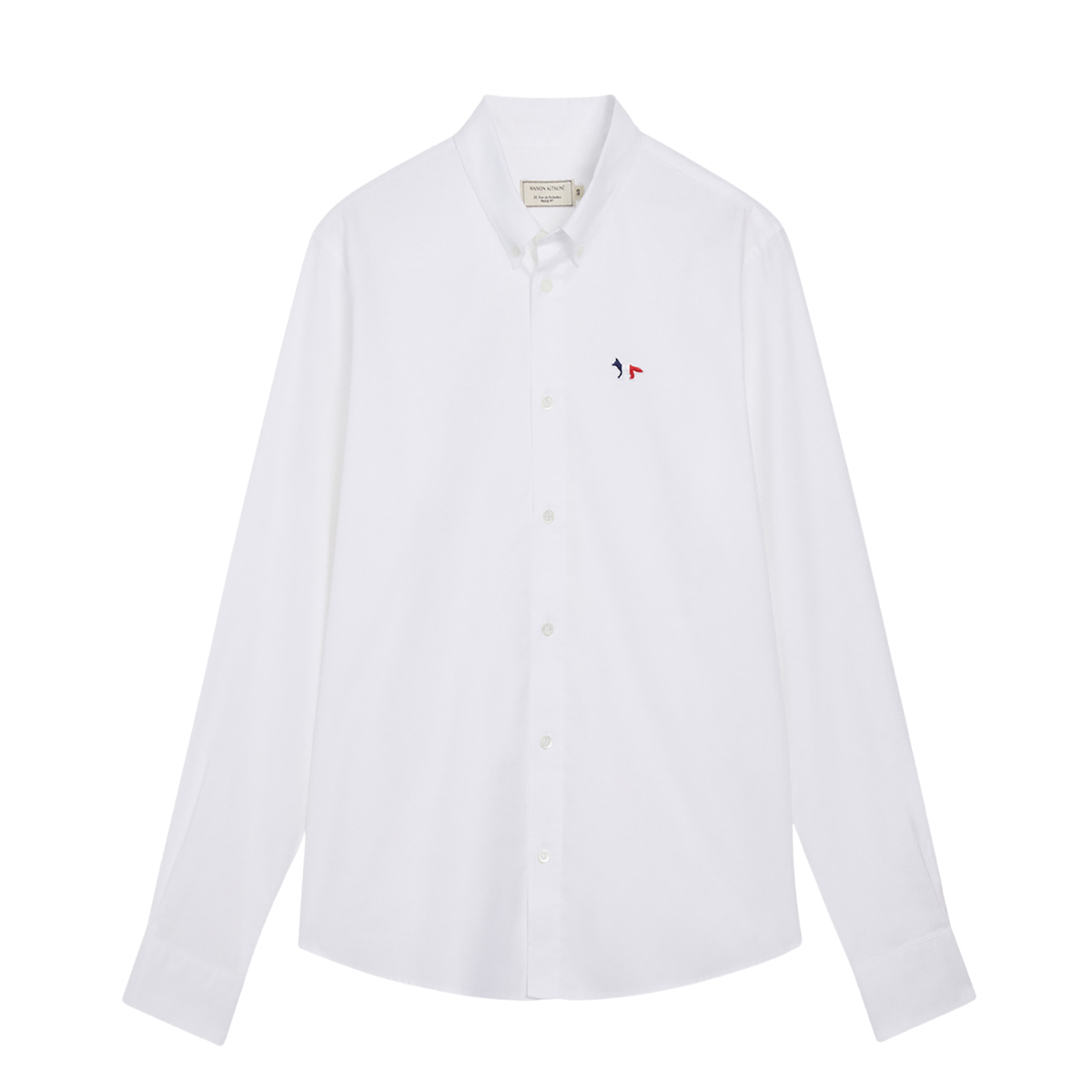 Maison Kitsune Tricolor Fox Patch Classic Shirt BD White – kapok