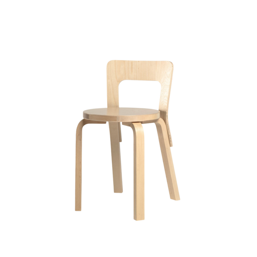 Chair 65 Unmounted Legs & Backrest Natural Lacquered Birch, Seat Birch Veneer