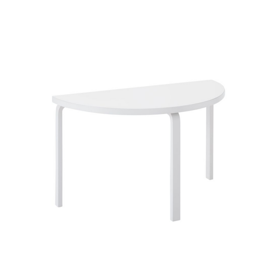Table 95 Table Top Semicircle in White Laminate