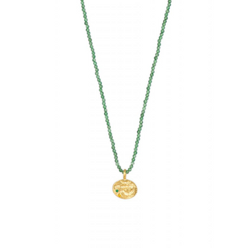 Sealstone Animal Emerald Necklace Gold Vermeil 42cm