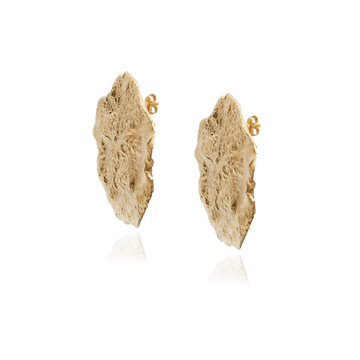 Crashed Rock Earrings Gold Vermeil OS