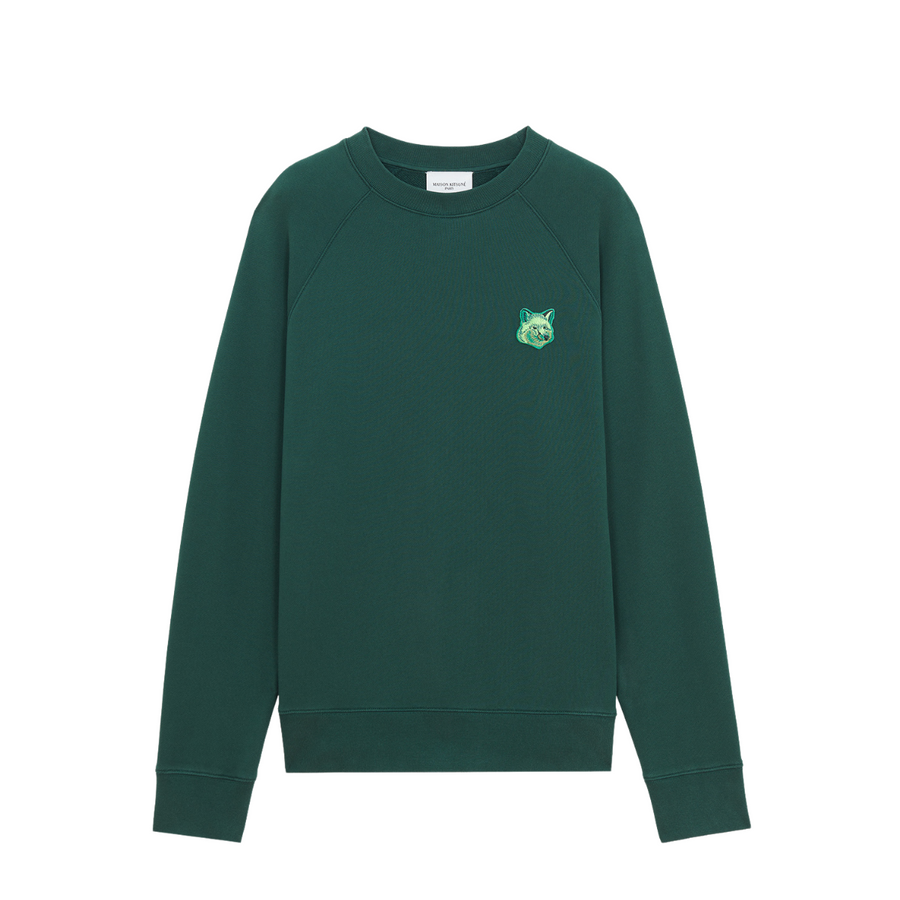 Cool-Tone Fox Head Patch Clean Sweatshirt Dark Green